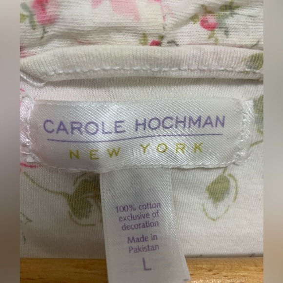 Carole Hochman Womens Floral Robe Large Grannycore Short Belted Pockets fairy - Picture 5 of 8